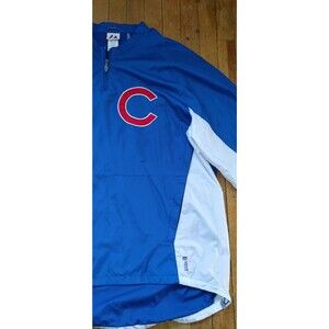 Chicago Cubs Majestic Authentic Jacket XL Blue Baseball Windbreaker MLB Men's